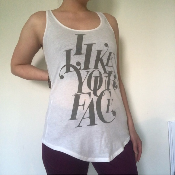 “I Like Your Face” Graphic Tank Top - Picture 3 of 5